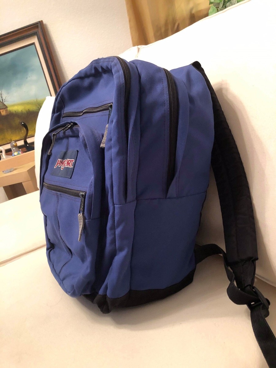 Jansport 18”x14”x8” Navy/Black Nylon Indonesia Backpack | eBay