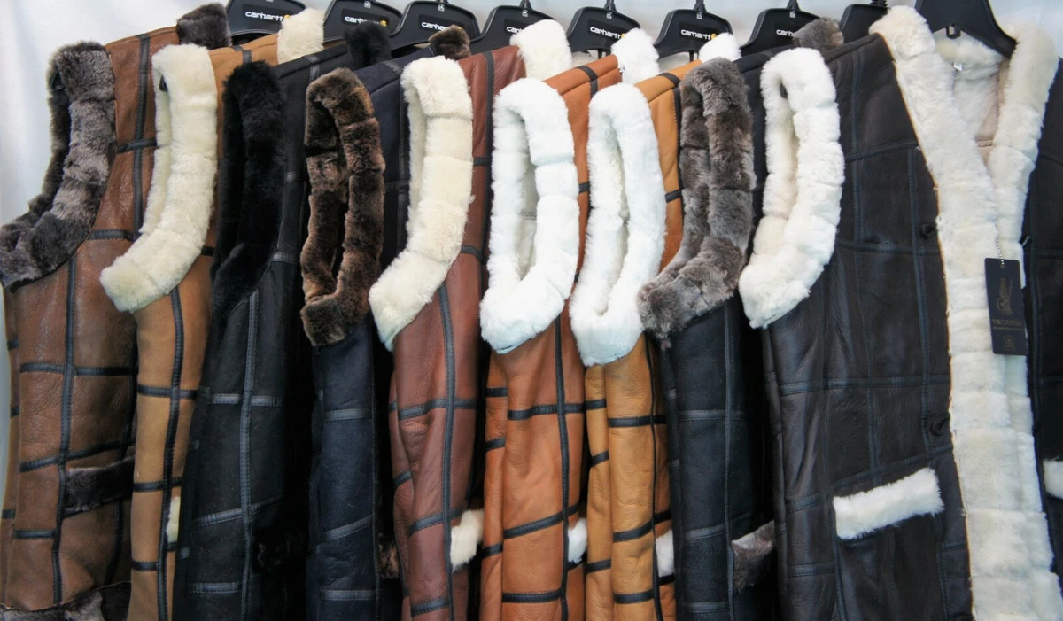 Unisexe 100 Peau de Mouton V ritable Cuir Fourrue Gilet 10