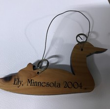Vintage Christmas Ornament Wooden Water Fowl Goose Ely MN 2004