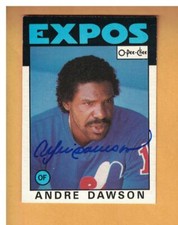 ANDRE DAWSON AUTOGRAPHED 1986 O-PEE-CHEE BASEBALL CARD SIGNED MONTREAL EXPOS