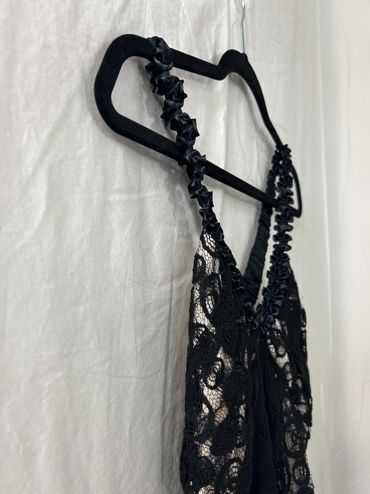 Arden B Crochet Dress Womens XS Black Racerback Tank Festival Goth Rave Y2K 90s - Image 2 of 4