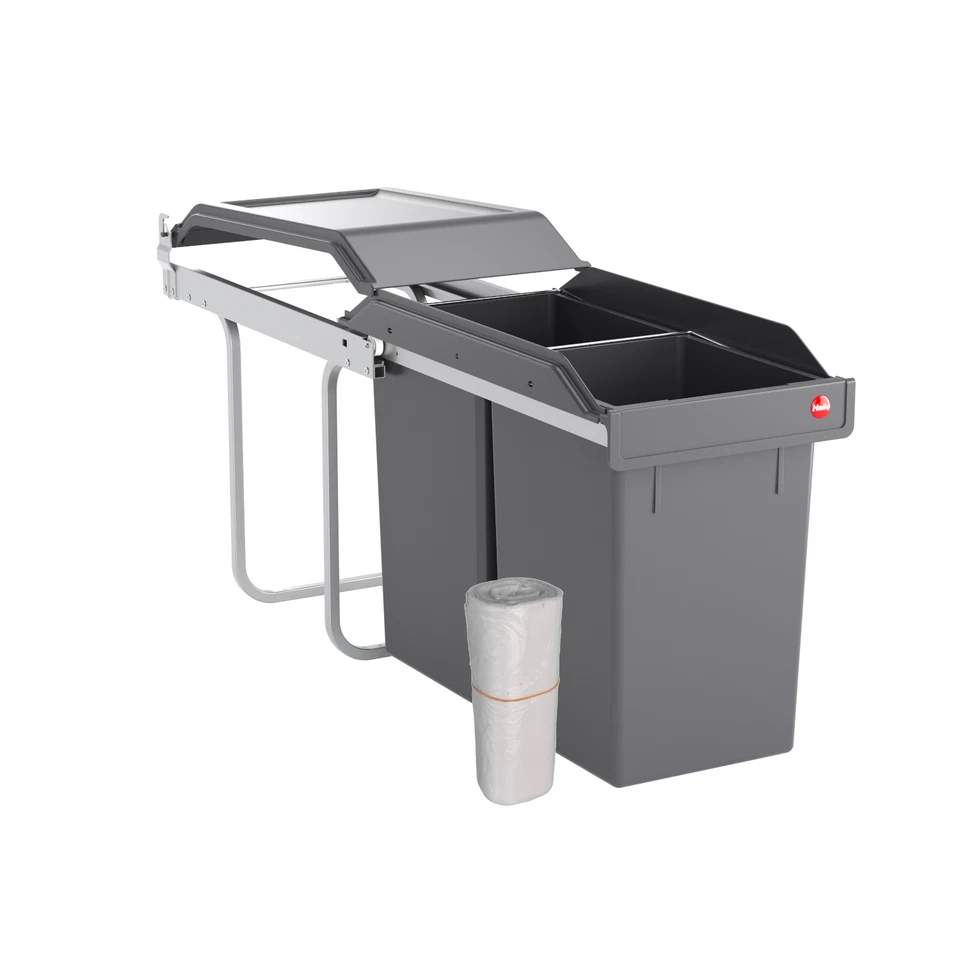 Hailo Abfallsammler 3650101 Einbau-Mülleimer Abfalleimer 2fach Müllbeutel 50x - Bild 1 von 4