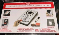 Holiday Time 3 in 1 Light Up LED Box Memo Board Cornhole Game New