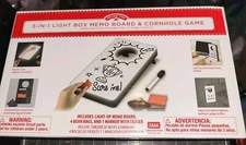 Holiday Time 3 in 1 Light Up LED Box Memo Board & Cornhole Game New