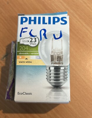 Philips Tropfenlampe E27, 18W, Halogen, Halogenlampe