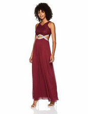 $140 Speechless Women'S Red Sleeveless Embellished Waist Long Maxi Dress Size 24