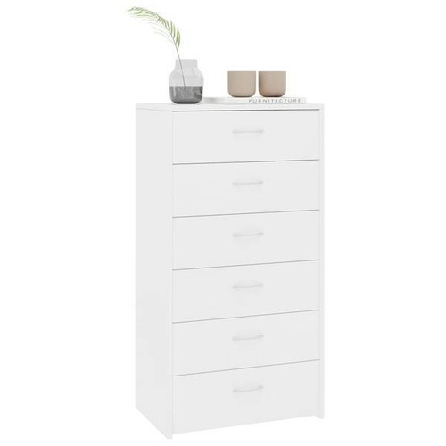 Sideboard with 6 Drawers White - Chipboard - Picture 3 of 6
