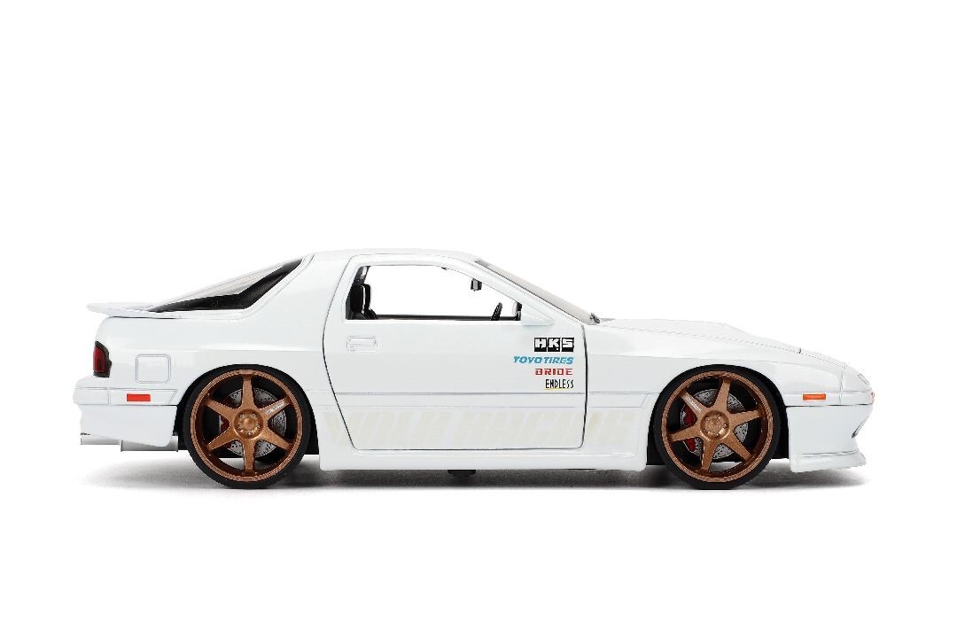 Jada 1:24 JDM Tuners 1985 Mazda RX-7 White Diecast Model Car 35955