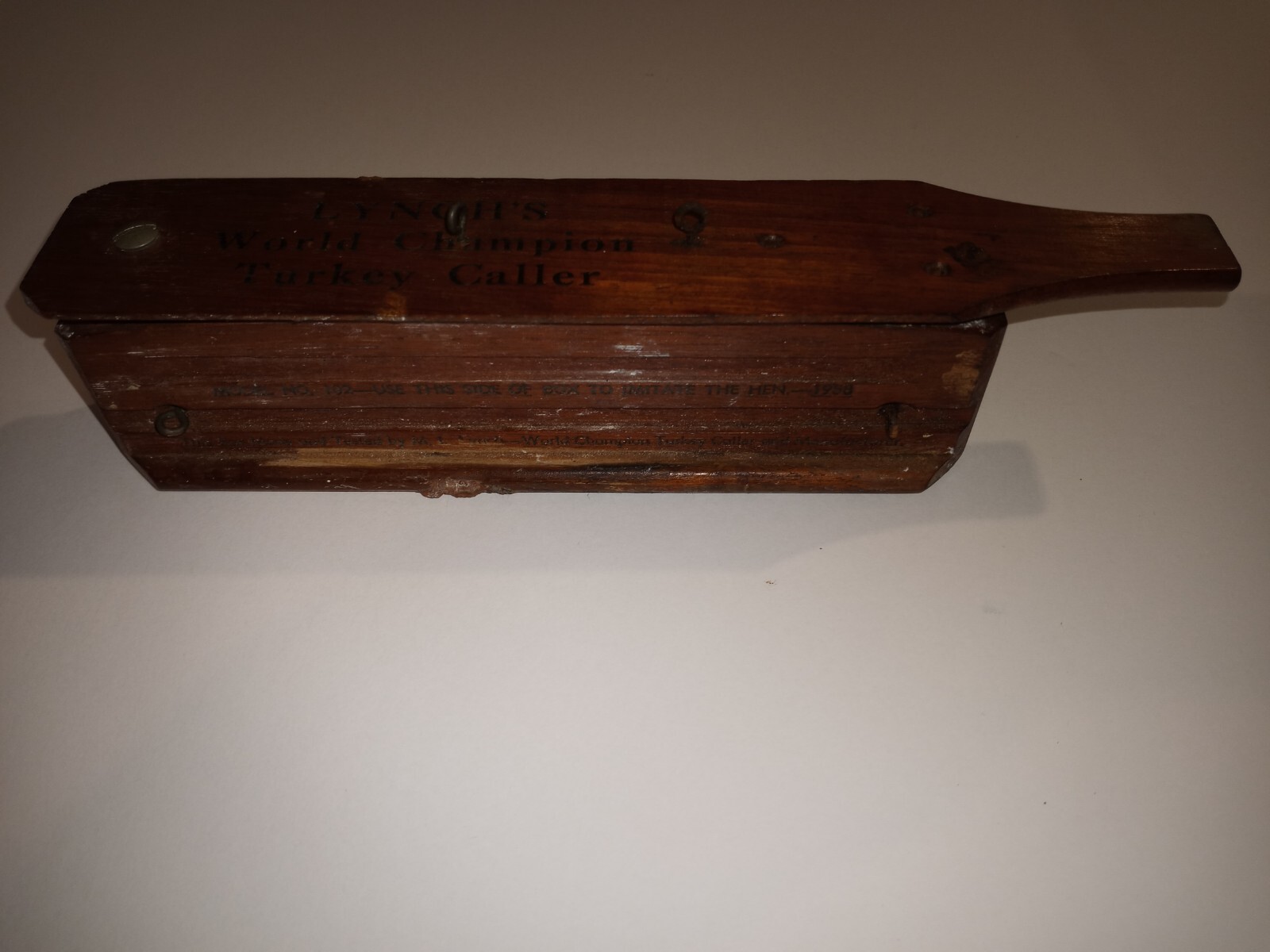 Lynch's World Champion Turkey Call 1958 Birmingham Hen Gobbler Model 102