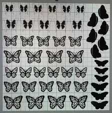 BUTTERFLY VARIETY VINYL STENCIL FOR CUSTOM SHOES SNEAKERS AND SMALL PROJECTS