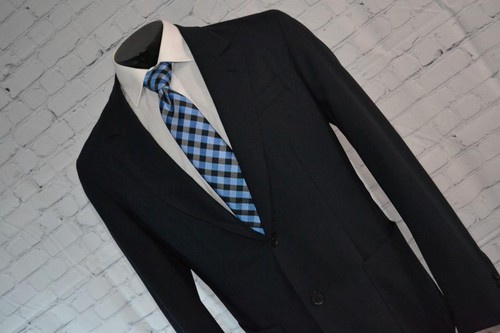 45225-a Lacoste Blazer Jacket Blue Polyester Wool Blend Size XL Adult Mens - Picture 2 of 8