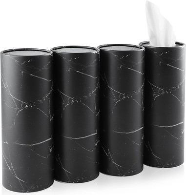 JUSTTOP Car Tissue Holder,Car Travel Kleenex Cup Holder with 4 Pack Black 