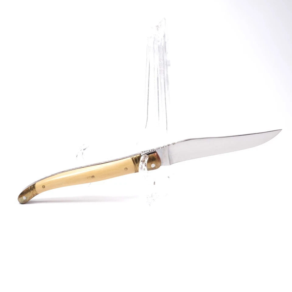 NOVA FACA DE BOLSO DOBRÁVEL FRANCESA LAGUIOLE EN AUBRAC CABO DE BUXO FEITA À MÃO - Imagem 4 de 4