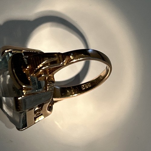 26 Carat Aquamarine Cocktail Ring 14k Gold - Picture 9 of 10