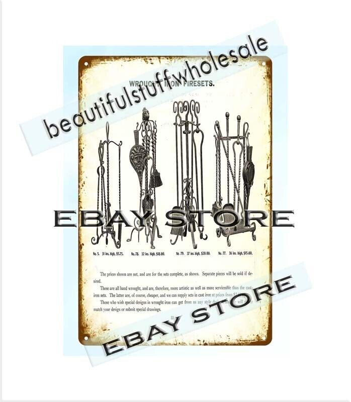 1906 Jackson Wrought Iron Ventilating Grate Metal Tin Sign for Garage Décor  