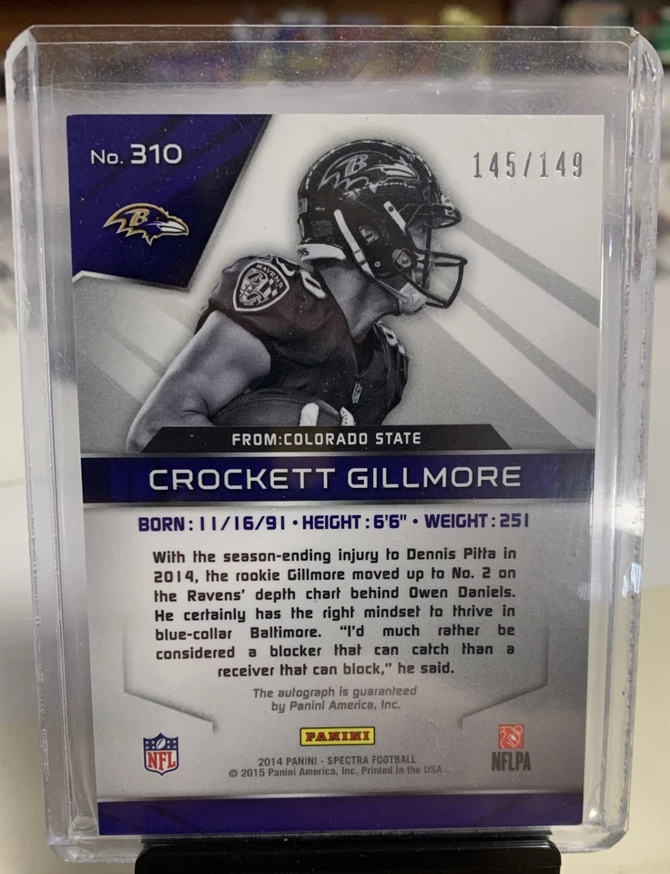 2014 Panini Spectra Crockett Gillmore Auto /149 Baltimore Ravens - Image 2 of 2