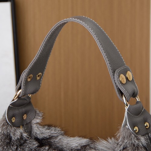 Neu echt echt Fuchspelz Pathwork Handtaschen Tasche Echtfell Handtasche Damen - Bild 8 von 35