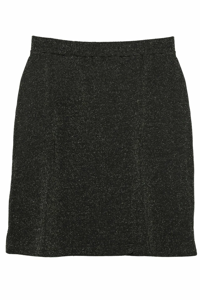 Yesta by X TWO Rock Midirock Damen Lurex Lagenlook Plusgröße Oversize Schwarz - Bild 1 von 1