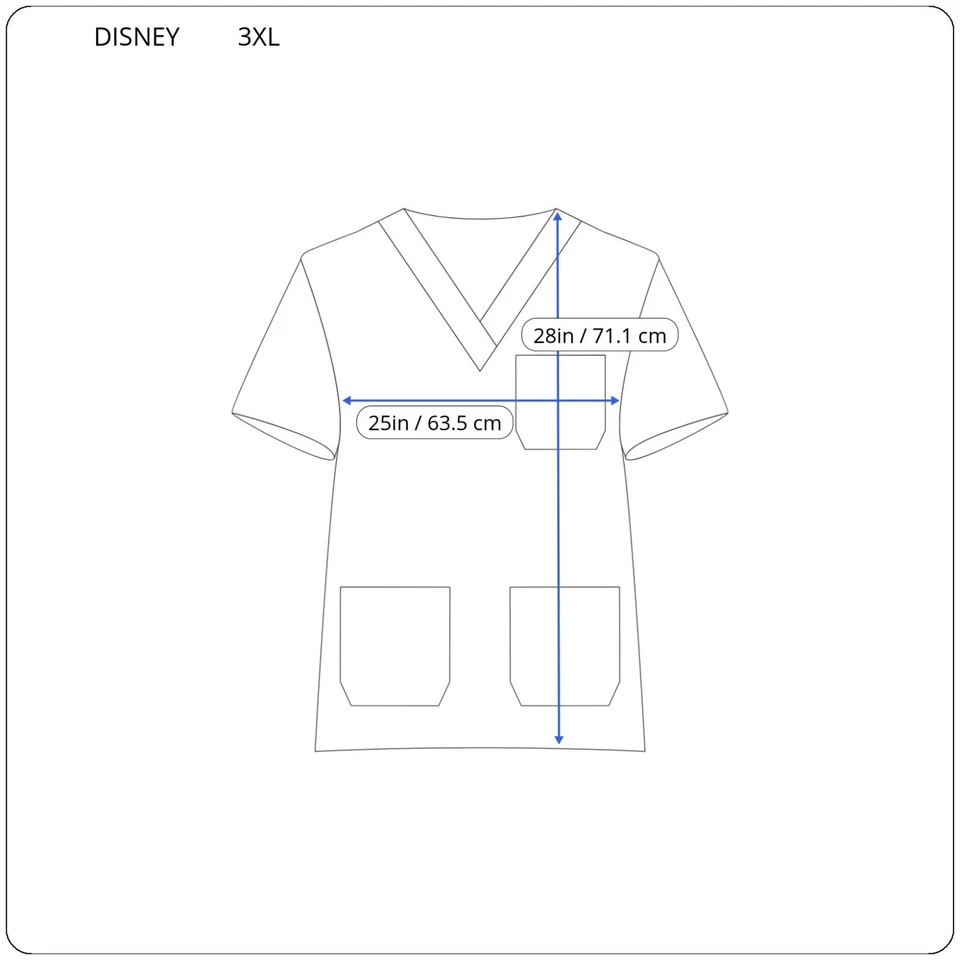 Disney Winnie Pooh Babies Unisex Scrub Top 3XL Plus Green Pockets Medical - Image 2 of 4