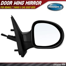 Manual Door Wing Mirror Drivers Side for Renault Twingo II CN0 Textured Black