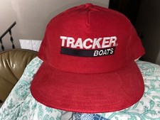 Vintage Tracker Boats Corduroy Leather Strap Hat Cap Made In USA EXCELLENT SHAPE