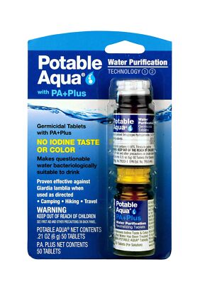 Potable Aqua Water Purification Tablets with PA Plus, Portable and Effective ...