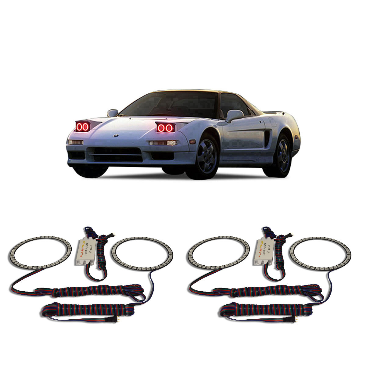Bright Red Angel Eye Headlight Halo kit for Acura NSX 91-01