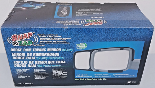Snap & Zap K-Source #80710 Extension Towing Mirrors 2009-18 DODGE RAM 1500 +MORE - Picture 3 of 11
