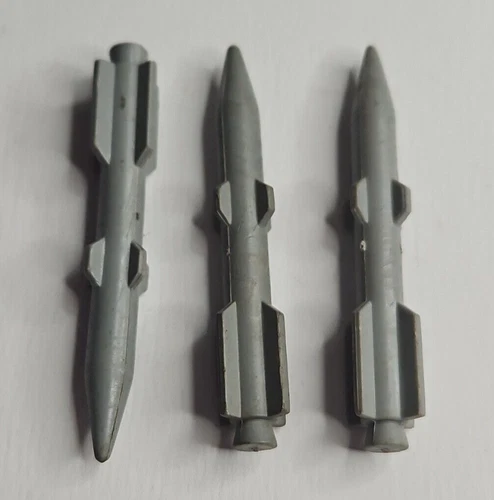 1983 Vtg Gi Joe Wolverine Missile Lot of 3 Gray Vehicle Part Piece