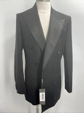 Spier & Mackay Men's Super Black Double-Breasted Tuxedo Blazer Jacket Size 38L