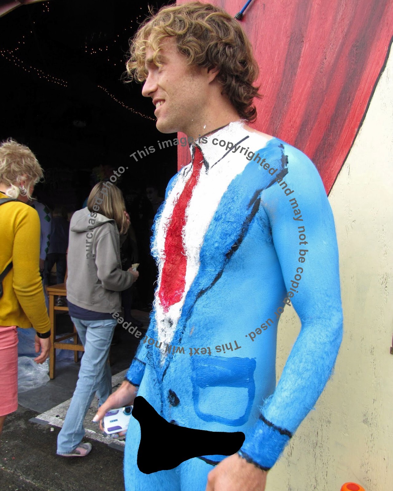 Blonde Furry Jock Painted in a Blue Body Paint Suit eBay