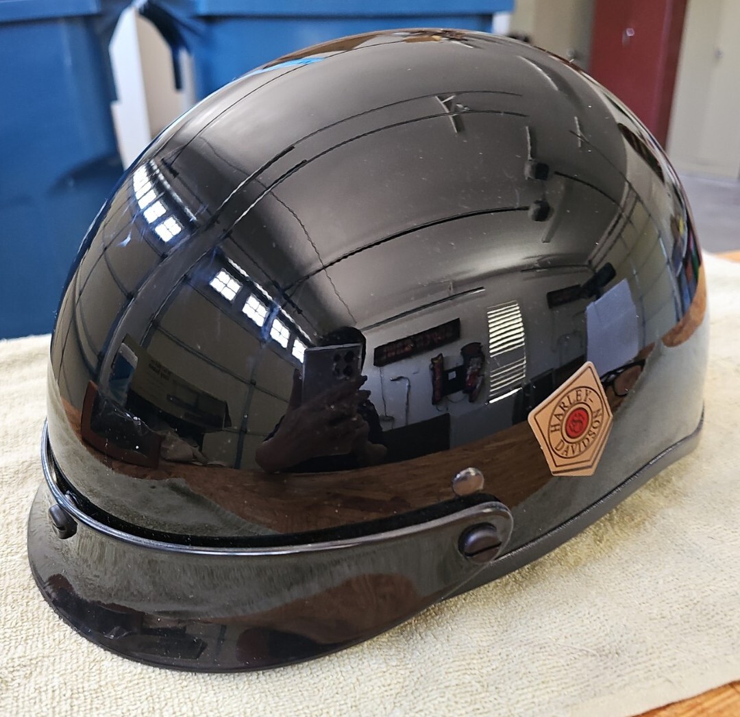 Harley Davidson Black Shorty Helmet Simpson Motorcycle DOT XS WITH