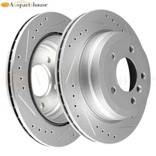 Pair Rear Discs Brake Rotors For 07-08 BMW 328Xi X1 E90 AWD Drilled and Slotted