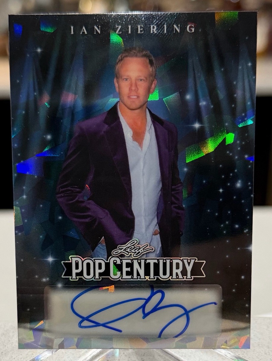 Ian Ziering 2026 Leaf Metal Pop Century Blue Cracked Ice Autograph
