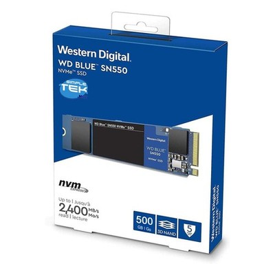 WD BLUE SN550 SSD M.2 PCIe 3.0 500GB 2280 GEN 3 2400MB/S FESTPLATTE