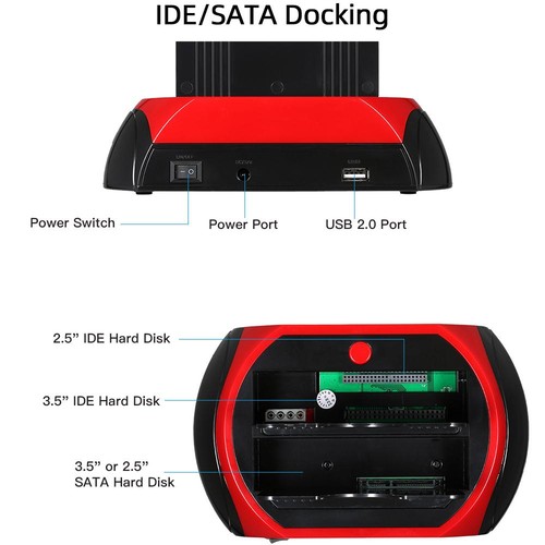 USBtoSATAIDEHardDriveDockingStationDualBayExternalHDDSSDReaderDiskEnclosureCase - Picture 22 of 28