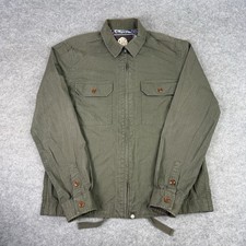 Pretty Green Jacket Mens Medium Green Khaki Full Zip Overshirt Utility Mod Oasis