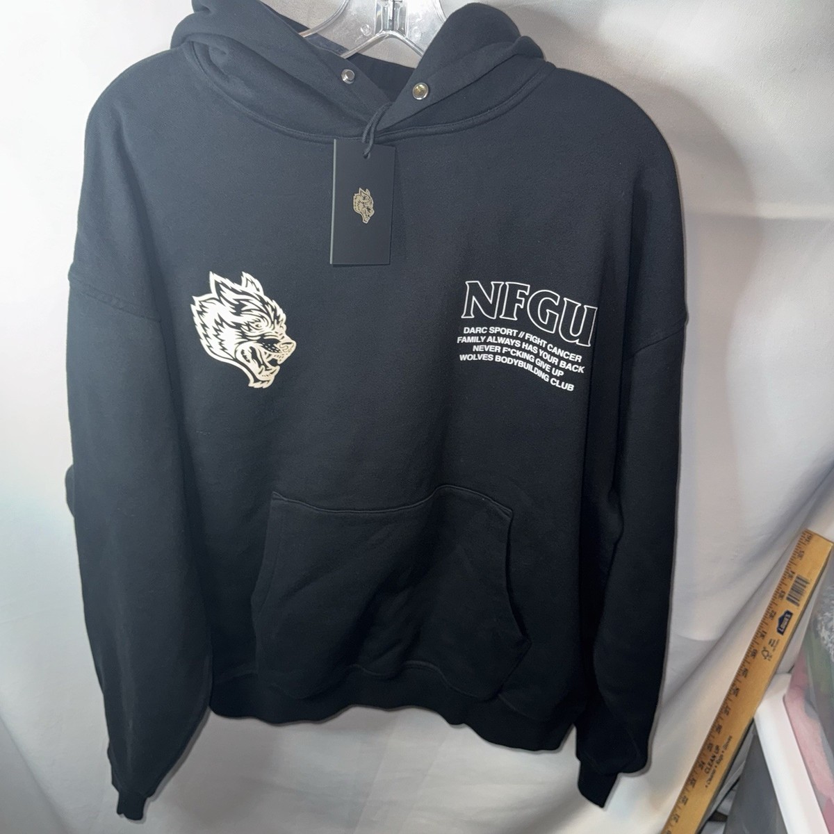 Darc Sport Hoodie Mens M Black Keep Fighting NFGU Graphic Limited 