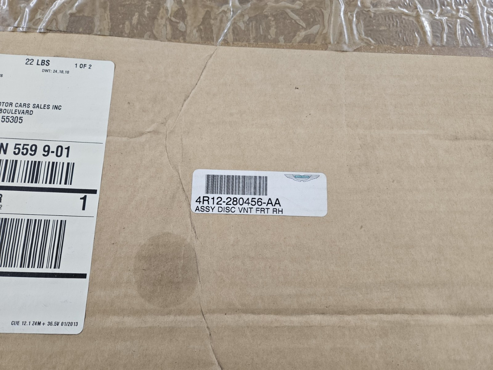 Genuine Aston Martin 4R12-280456-AA RH Front Brake Disc