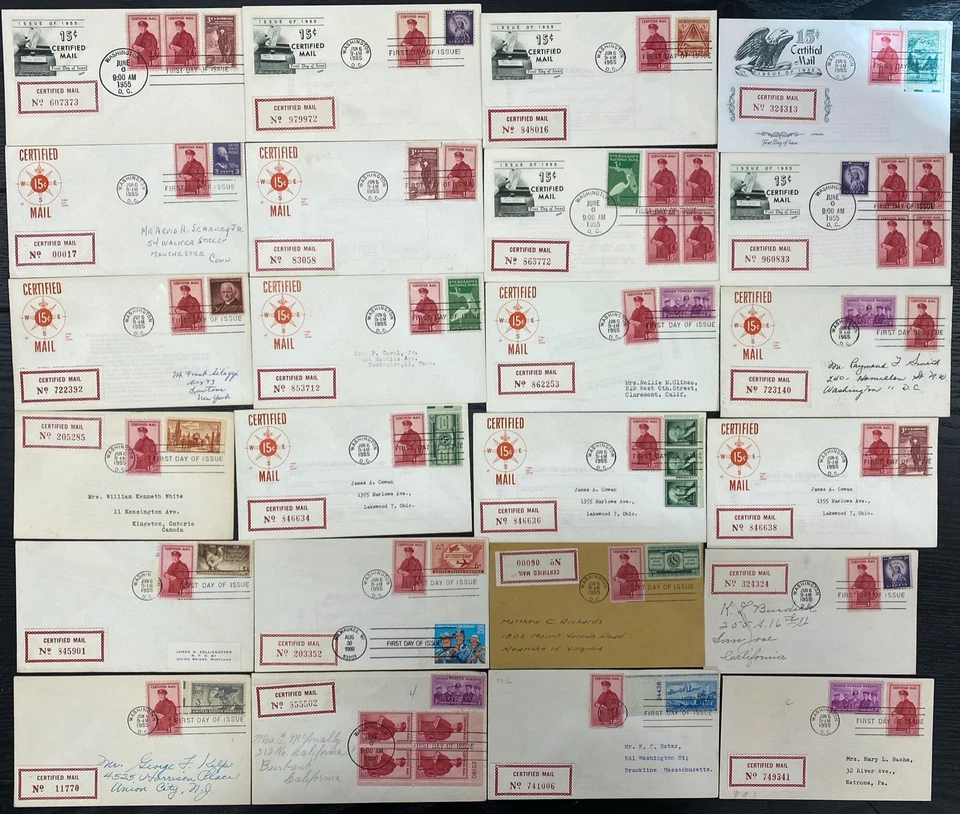 #FA1 Correo Certificado Cachet Mixto Primer Día Cubiertas Lote de 85 Foto 3 de 4