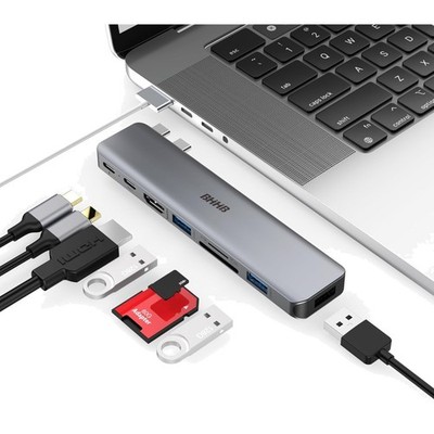 USB C Hub Adapter für MacBook Pro Air - 8-in-2 Docking Station HDMI 4K@30Hz