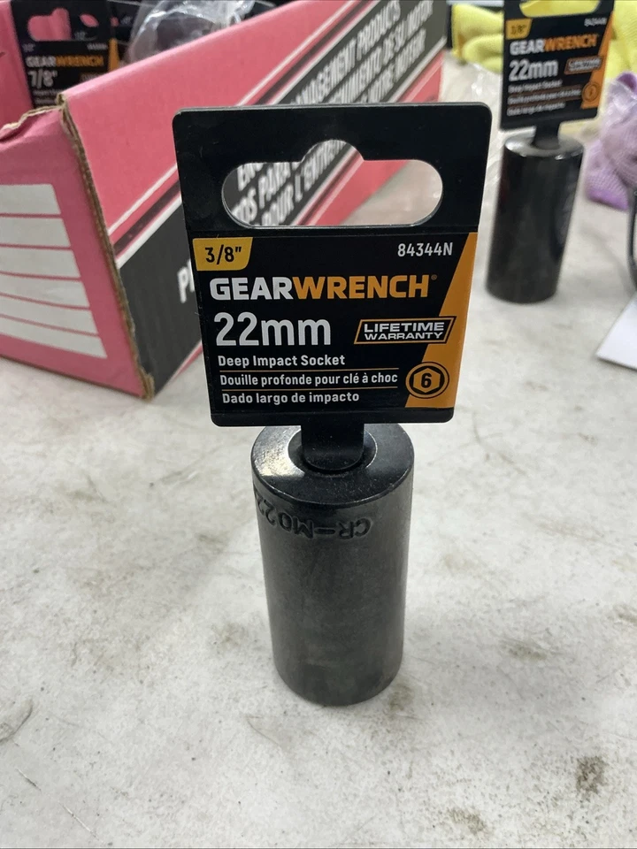 Gearwrench 3/8" Drive Deep Impact SAE Socket Set 22mm 6 Point 84344N - Image 1 of 4