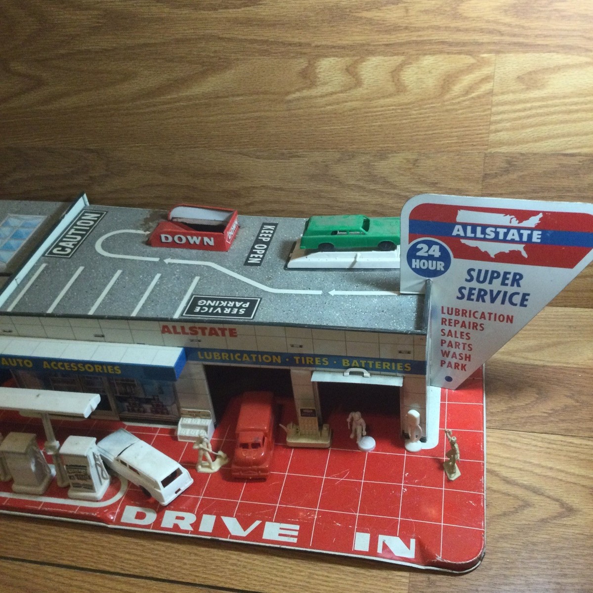 Marx Happi Time Sears Allstate Service Station Tin Litho Toy 26