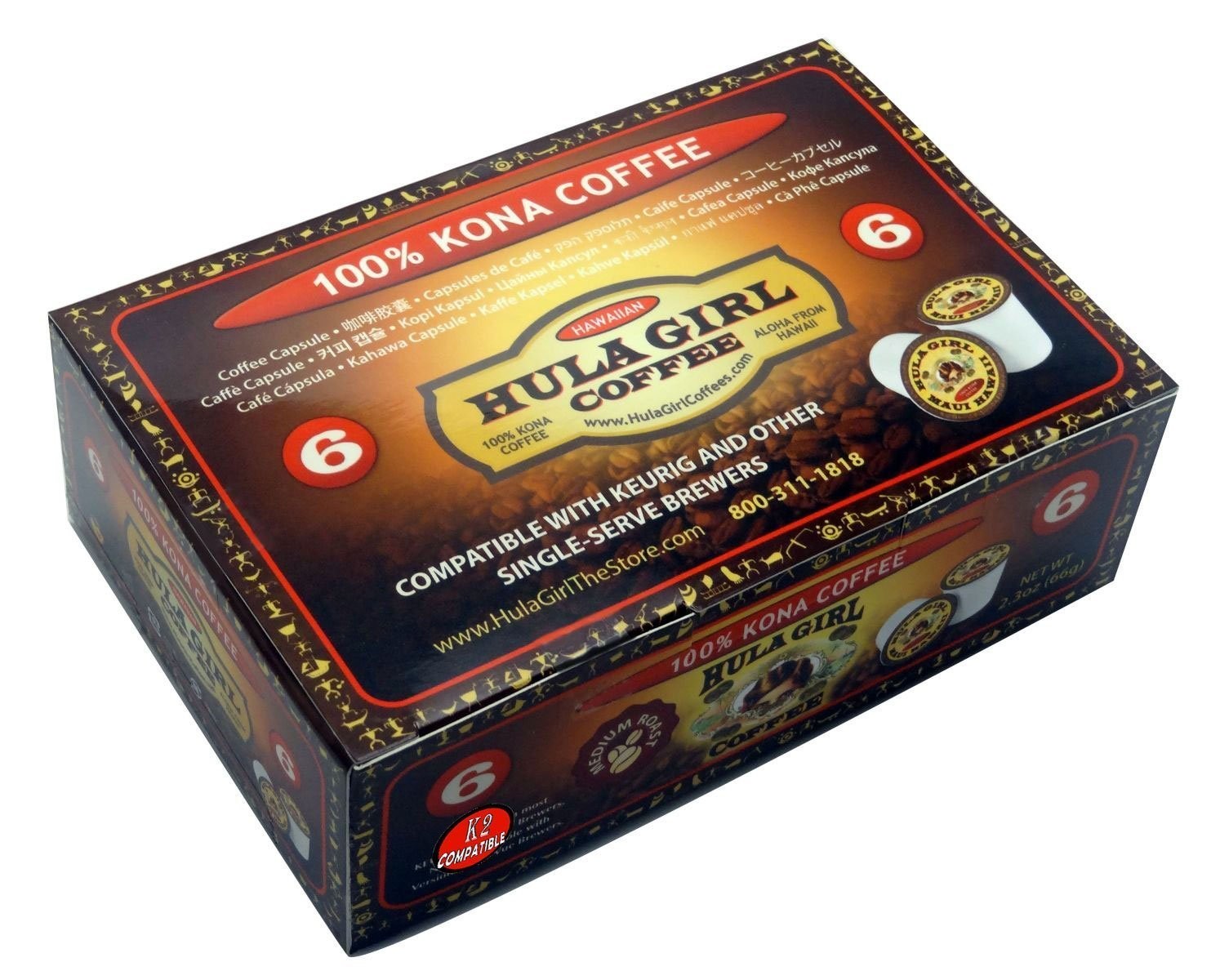100% Kona Coffee, Single Serve for Keurig K-Cup Brewers, Med