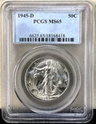 1945-D Walking Liberty Silver Half Dollar PCGS MS65-Absolute STUNNER!