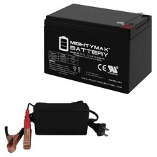 Mighty Max ML15-12 - 12V 15AH F2 Rechargeable SLA AGM Battery 12V 4Amp Charger