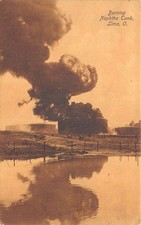 Lima Ohio Quema Nafta Tanque Aceite Fuego Postal De Colección AA80241