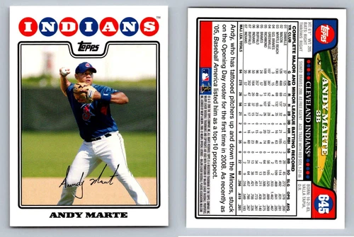 Andy Marte Third Baseman Cleveland Indians Topps 2006 Card 645 - Picture 1 of 12