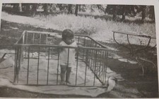 Bambin Dans Parc En Bois Photo