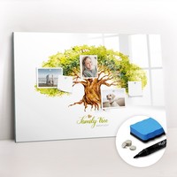 Glas Magnetboard Mit Schwamm Marker Magneten Set BüRo Familienstammbaum 90X60 Cm